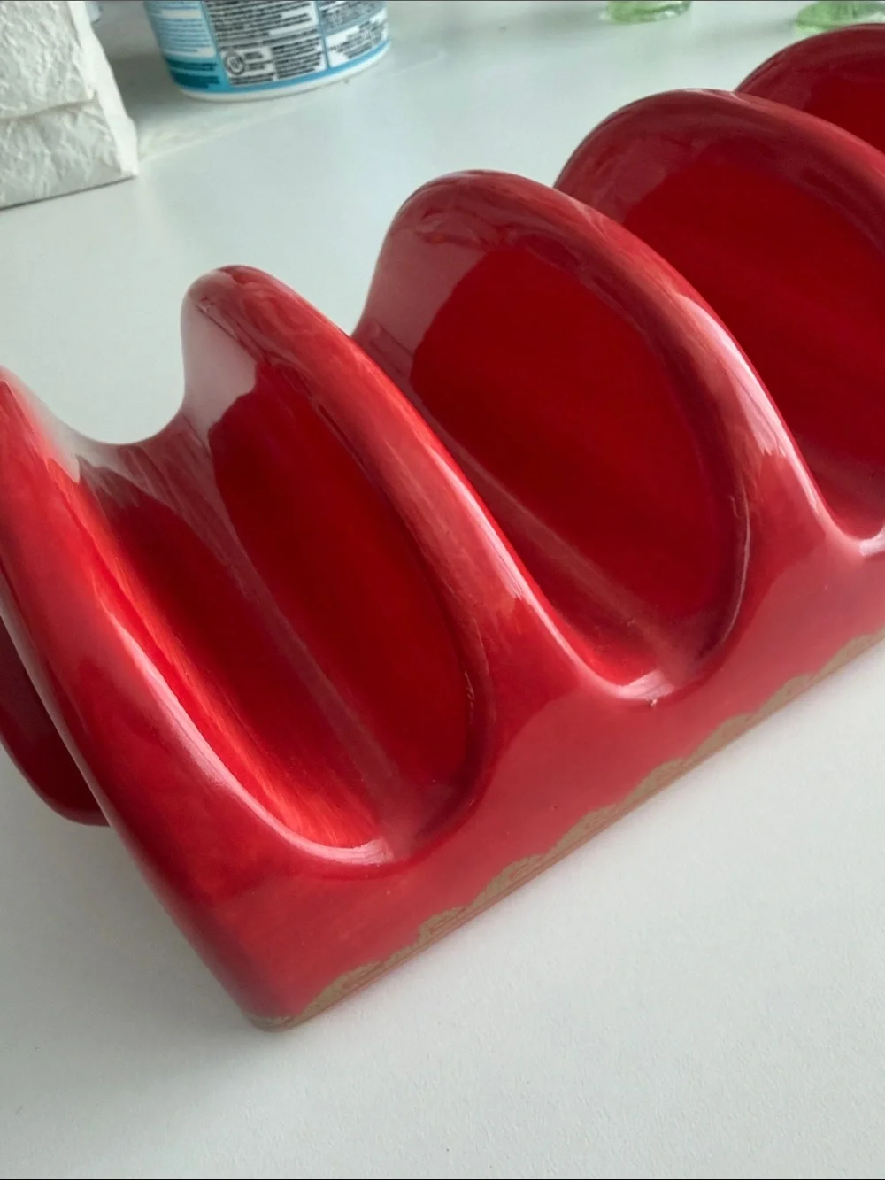 Taco Night - Shell Holder - Table Decor - Red Ceramic - Serving Platter - Party